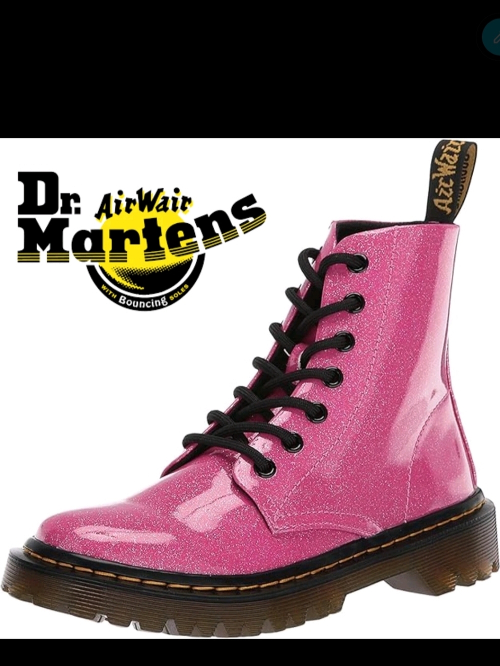 Dr. Martens Luana Glitter Boots (Hot Pink) EUC 6